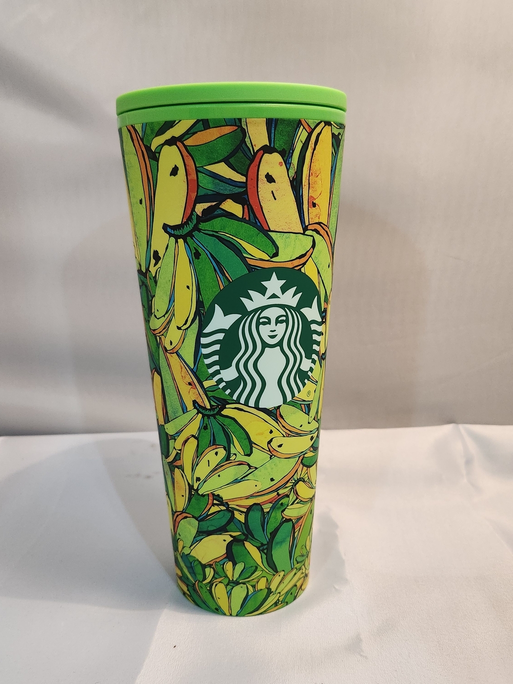 Starbucks Farm Rio Green & Yellow Banana Pattern Reusable Tumbler